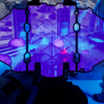 Screenshot fra Together: Moon Escape, viser scanneren i det sidste puzzle, hvor slimes skal fjernes.